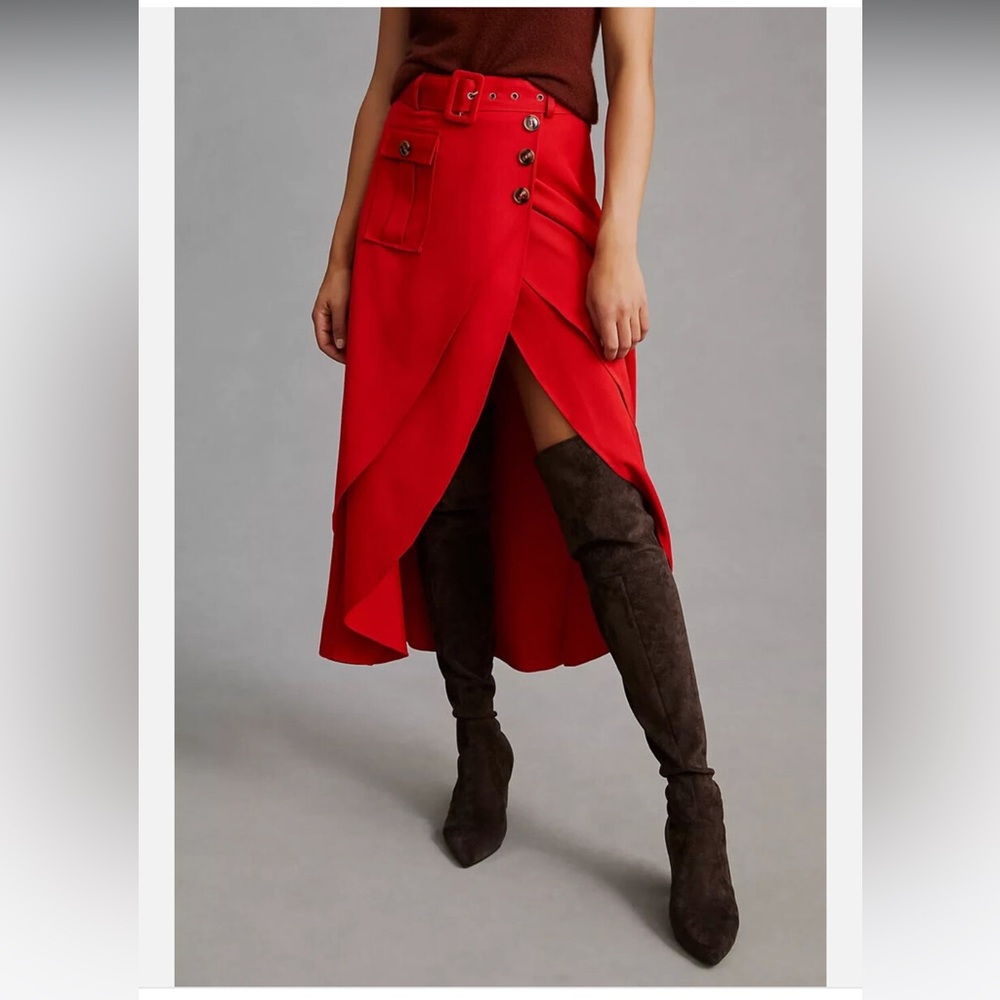 Anthropologie Jessy B Menswear Belted Skirt Small